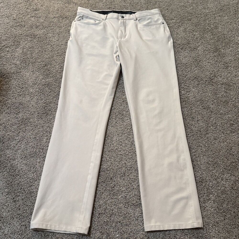 GREG NORMAN Performance Classic Dress Pants Stretch Tan Khaki Golf Career 34x32